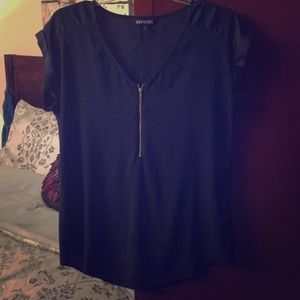 Black silky dress top